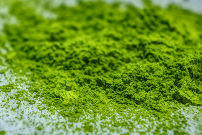 Te verde Matcha in primo piano